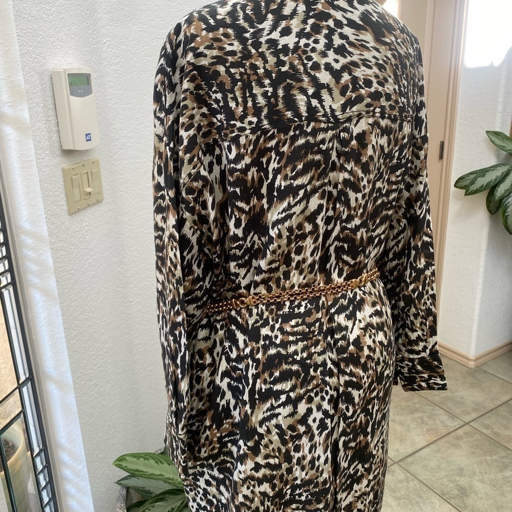 ZARA Leopard Print‎ Shirt Dress Small - Picture 11 of 11